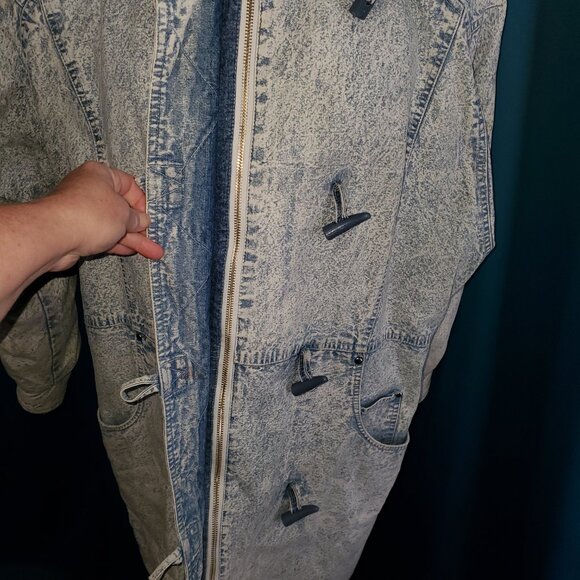 VINTAGE Amazing Acid Washed Faux Serpa Lined Jacket – M - Picture 5 of 15